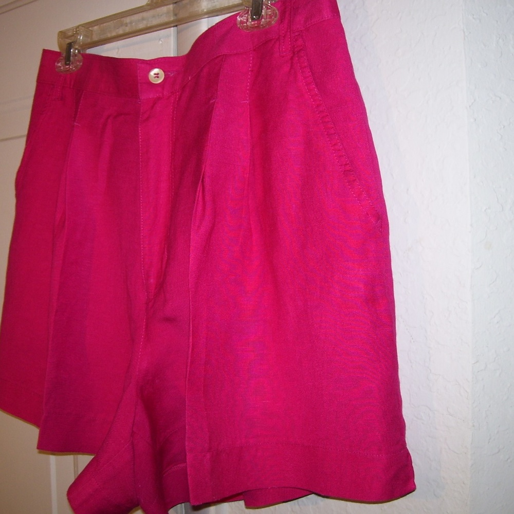 Essentials Style Pink Shorts Linen Blend Size 14P